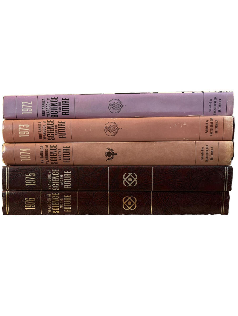 Vintage Britannica Yearbook of Science & the Future 1972-1990 Hardcover Set 8pc